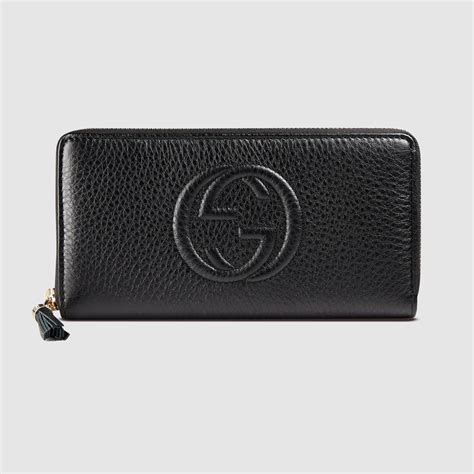 gucci zip around black wallet with butterfly|long zipper wallet woman.